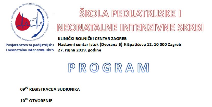 Škola pedijatrijske i neonatalne intezivne skrbi – Program